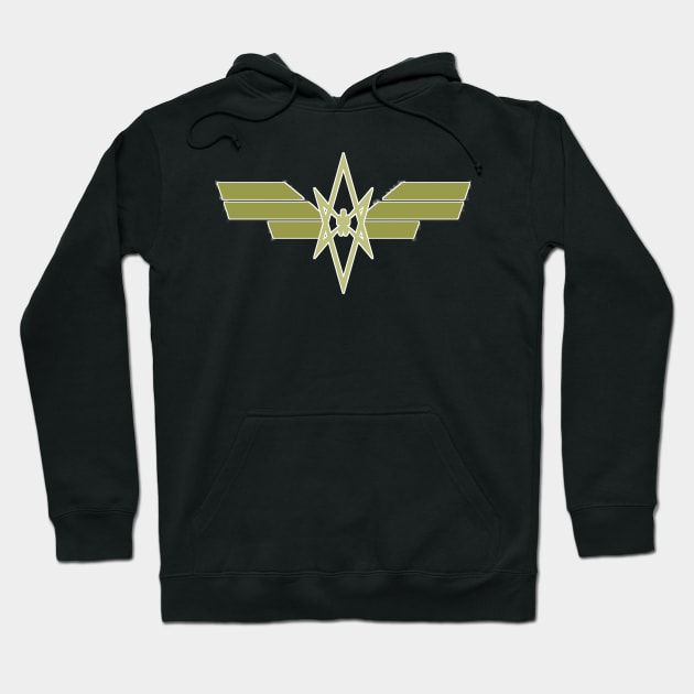 Thelema unicursal hexagram with wings Hoodie by Evidence of the Machine